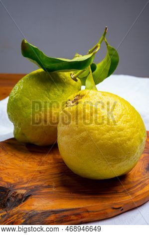 Lemon Citron Cedrate Or Citrus Medica, Large Fragrant Citrus Fruit With Thick Rind