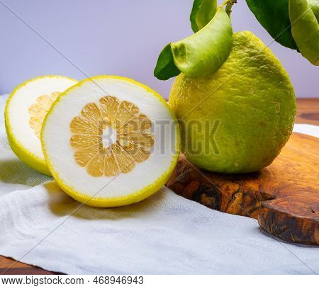 Lemon Citron Cedrate Or Citrus Medica, Large Fragrant Citrus Fruit With Thick Rind