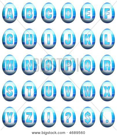 Easter Egg Font - Blue