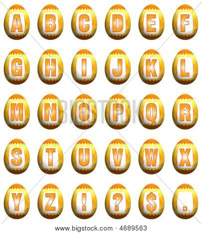 Easter Egg Font - Yellow And Orange