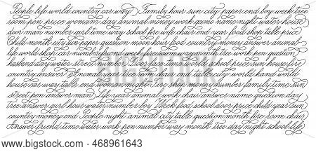 Handwritten Text For Decoration. Background Or Pattern With Handwritten Font. Lorem Ipsum - Just Ran