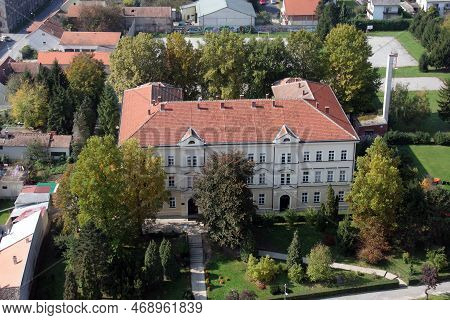 Krizevci, Croatia - October 08, 2011: School Building In Krizevci, Croatia On October 08, 2011