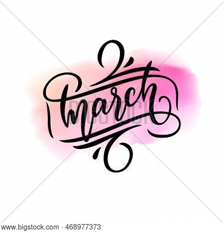 March Into Spring Lettering Lettering Spring Vector & Photo (Free Trial) | Bigstock