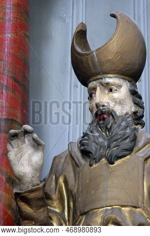 Krizevci, Croatia - May 09, 2012: Saint Zechariah, Statue On The Main Altar In The Parish Church Of 