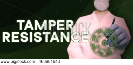 Text Caption Presenting Tamper Resistance. Word For Resilent To Physical Harm, Threats, Intimidation