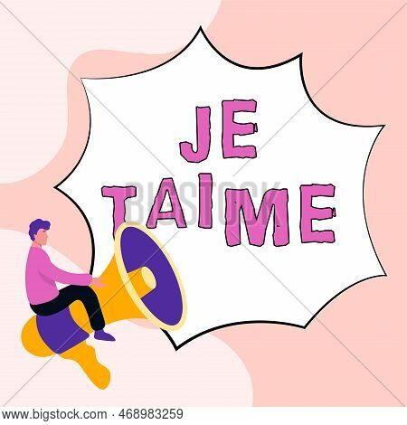 Conceptual Display Je Taime. Business Overview Expressing I Love You Words In French