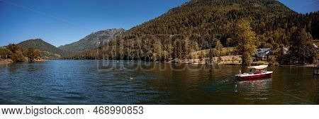 Lunz Am See, Austria - July 06 2022: Lunzer See, An Idyllic Lake In The Eisenwurzen Mountains In Low