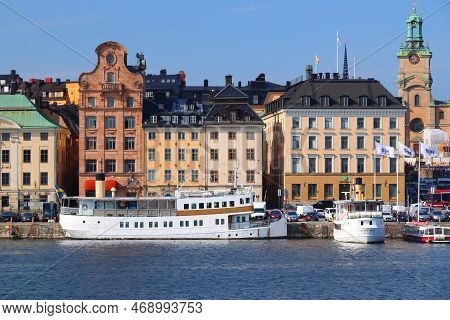 Stockholm, Sweden - August 24, 2018: Gamla Stan (old Town) District View In Stockholm City, Sweden. 