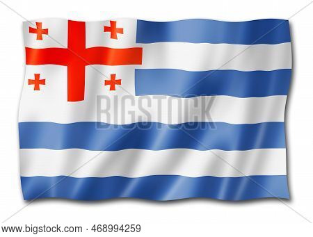 Adjara Ethnic Flag Isolated On White, Georgia. 3d Illustration