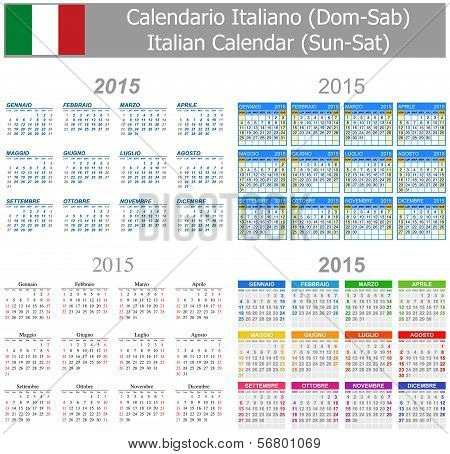 2015 Italian Mix Calendar Sun-Sat