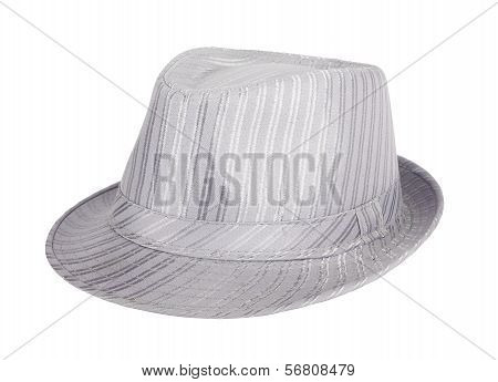 Silver Silk Hat For The Summer On An Isolated Background