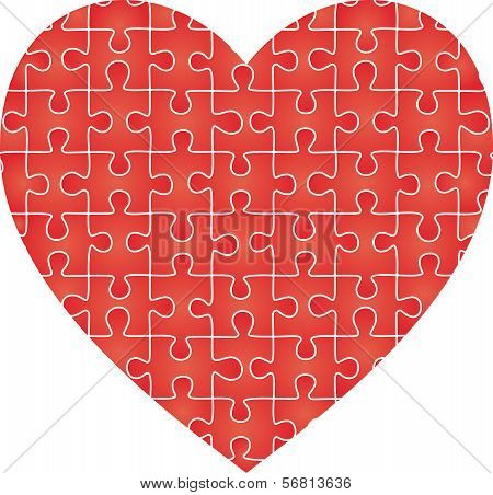 Puzzle heart pattern. Vector illustration