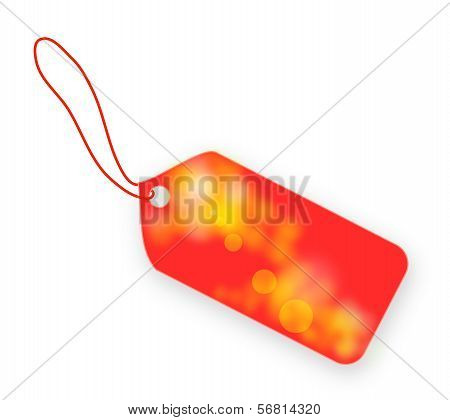 Light Red Spring Tag On White Background
