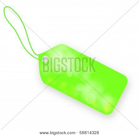 Light Green Spring Tag On White Background