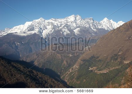 Green Valley At Everest Trail, Himalaya, Nepal