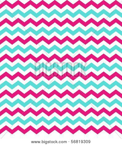 Hot Pink and Aqua Chevron Pattern Background