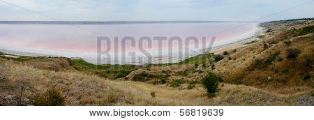 Autumn Red Water Of Salt Kuyalnicky Liman,analog Of Dead Sea,odessa,ukraine