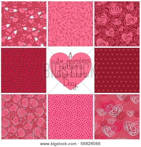 Seamless patterns Valentine's Day