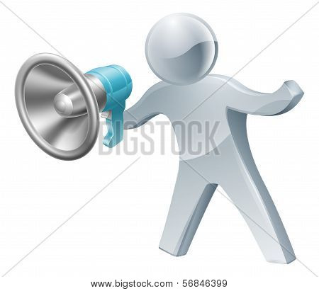 Megaphone Silver Man