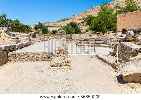 Monastery (friary) In Messara Valley At Crete Island In Greece. Messara - Is  Largest Plain In Crete