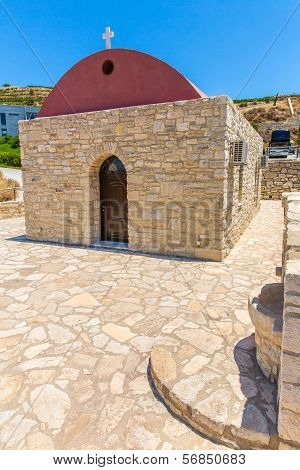 Monastery (friary) In Messara Valley At Crete Island In Greece. Messara - Is  Largest Plain In Crete