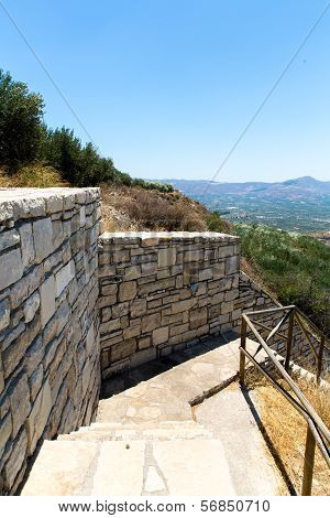 Monastery (friary) In Messara Valley At Crete Island In Greece. Messara - Is  Largest Plain In Crete