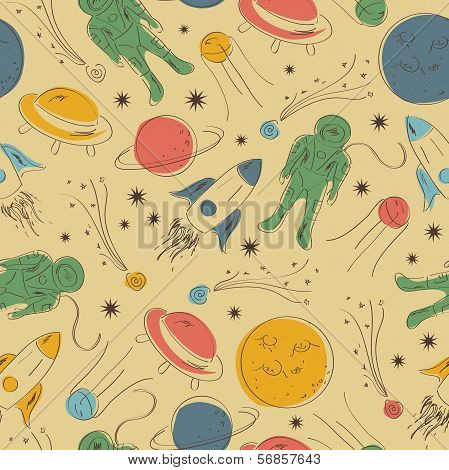 Seamless pattern, space vector illustration