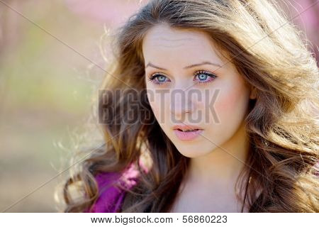 young beautiful woman portrait outdoor
