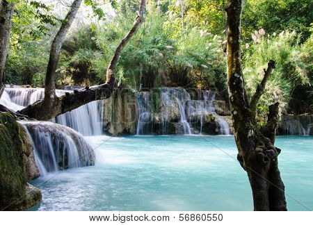 Tad Kwang Sri Waterfall , Luang Prabang Province, Loa.