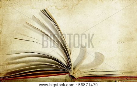 Vintage photo of heart shaped book pages                                