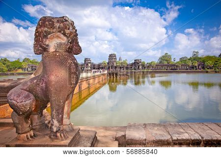 Famous Angkor Wat temple complex, near Siem Reap, Cambodia.Panoramic view.
