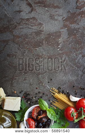 Italian food background with room for copy.