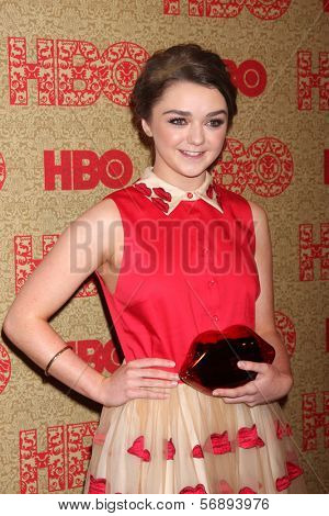 vLOS ANGELES - JAN 12:  Maisie Williams at the HBO 2014 Golden Globe Party  at Beverly Hilton Hotel on January 12, 2014 in Beverly Hills, CA