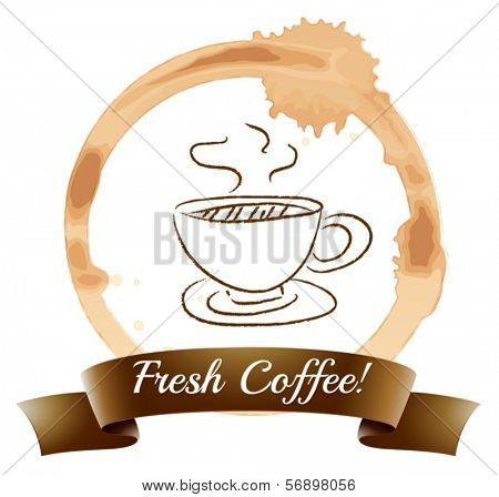 Illustration of a fresh coffee on a white background