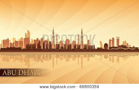 Abu Dhabi City Skyline Silhouette Background