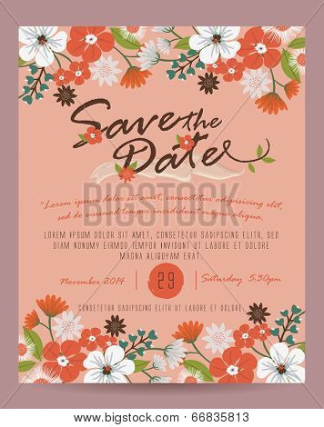 Save The Date card & Vintage flowers Card