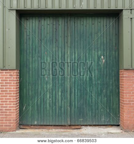 Green Woodstain Door