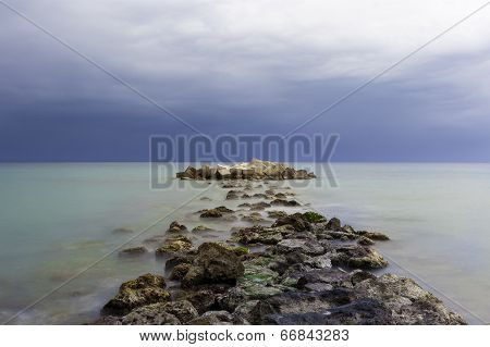 Path Of Rocks On Water