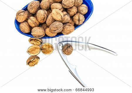 Walnuts and nutcracker
