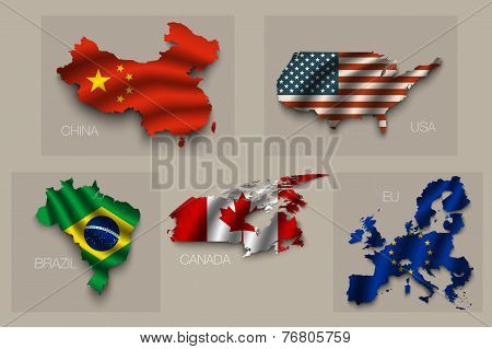 Set of five great states, superpowers
