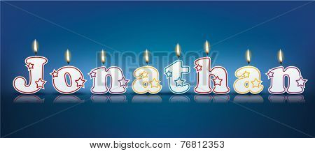 JONATHAN written with burning candles - vector illustration