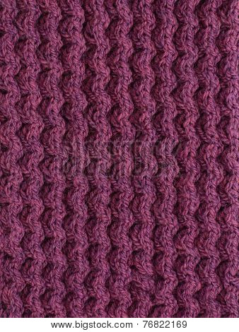 Purple Cable Knitting Stitch