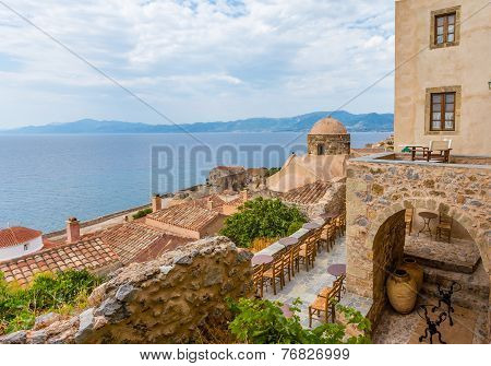 traditional view of stone houses and sights