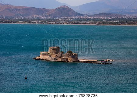 Old Venetian fortress Bourtzi in Nafplio, Greece