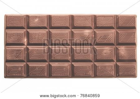 Chocolate bar close up, milk choc. Macro photo.