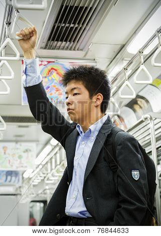 Subway Commuter in Kyoto Japan
