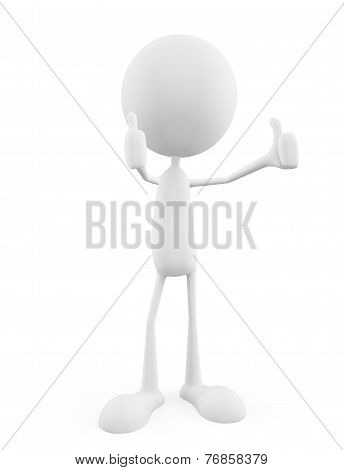 White Character With Arounding Pose
