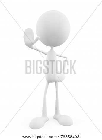 White Character With stop Pose