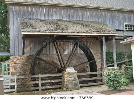 Water-Wheel on Barn