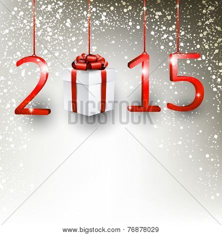2015 new year gift background. Vector illustration. 